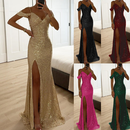 Damen Abendkleid Glitzer
