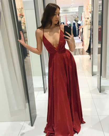 Damen Abendkleid V-Ausschnitt Fließend Norvielle