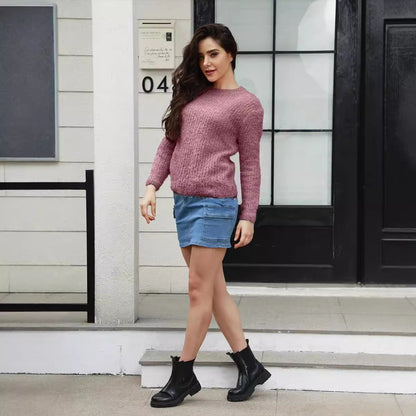 Damen Strickpullover Kuscheliger Look Moderner Schnitt Norvielle