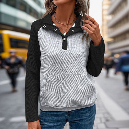 Damen Pullover Strukturiertes Design Knopfleiste Norvielle
