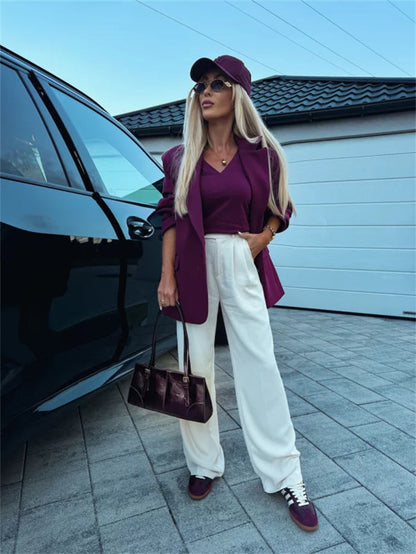 Damen Blazer-Kombi mit Kapuzenpullover