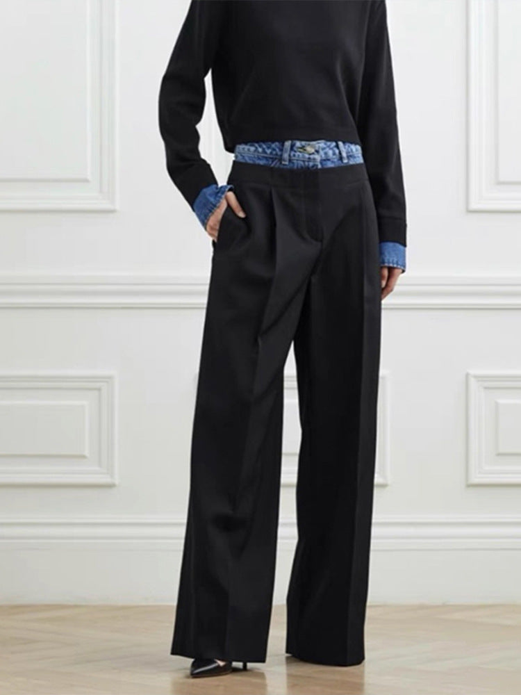 Damen High-Waist-Stoffhose Weit Norvielle