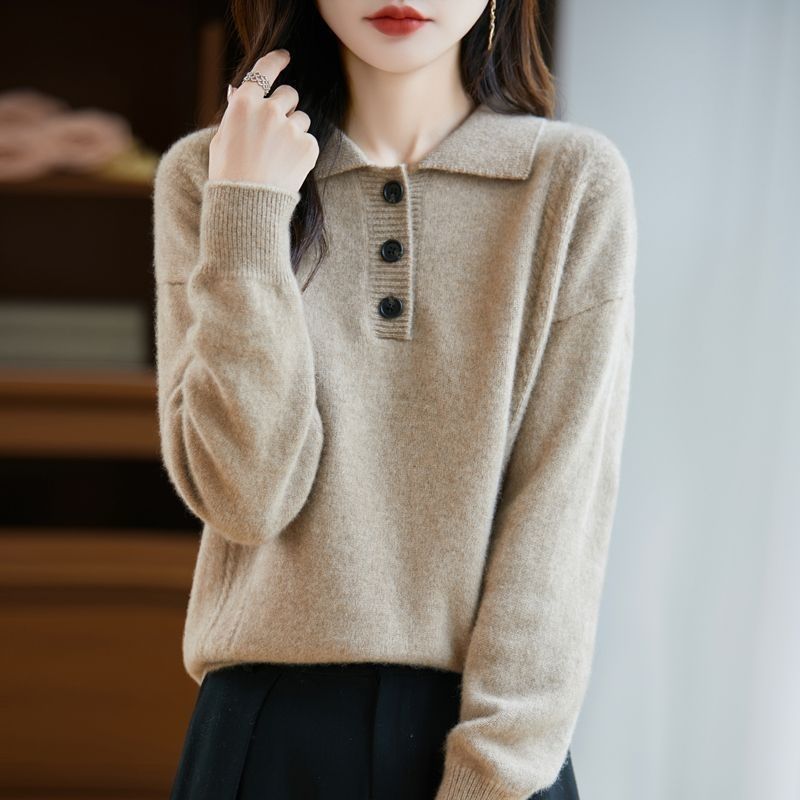 Damen Pullover mit Knopfleiste Norvielle