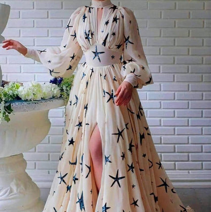 Damen Abendkleid mit Pailletten und Transparenz Norvielle