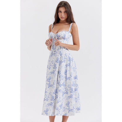 Damen Maxikleid Schulterfrei Rüschen Norvielle