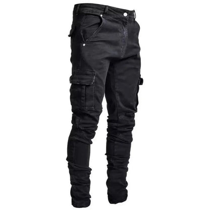 Herren Cargo Jeans Mehrfachtaschen Baumwolle