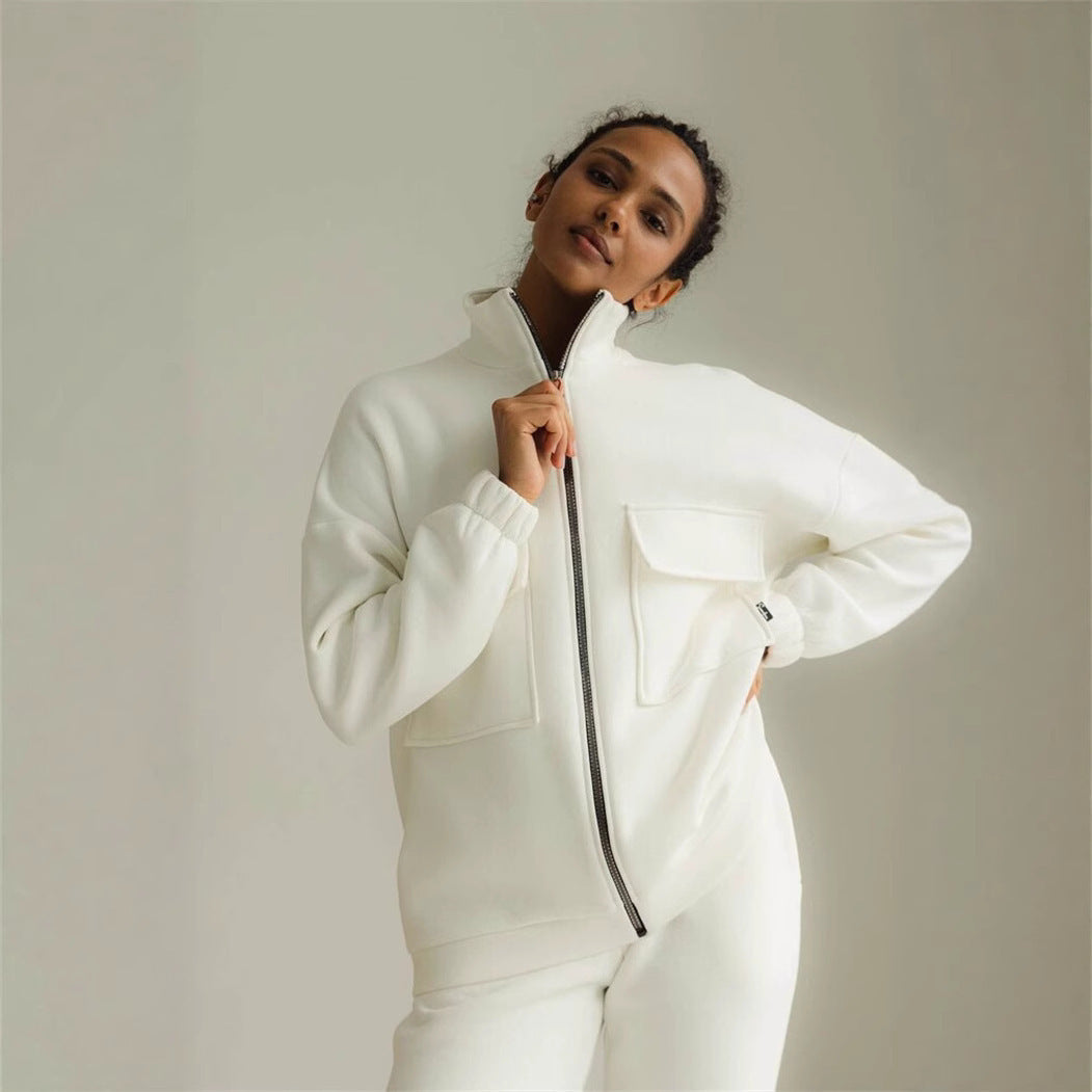 Damen Fleecejacke Mit Hochem Kragen Und Taschen Norvielle - Norvielle