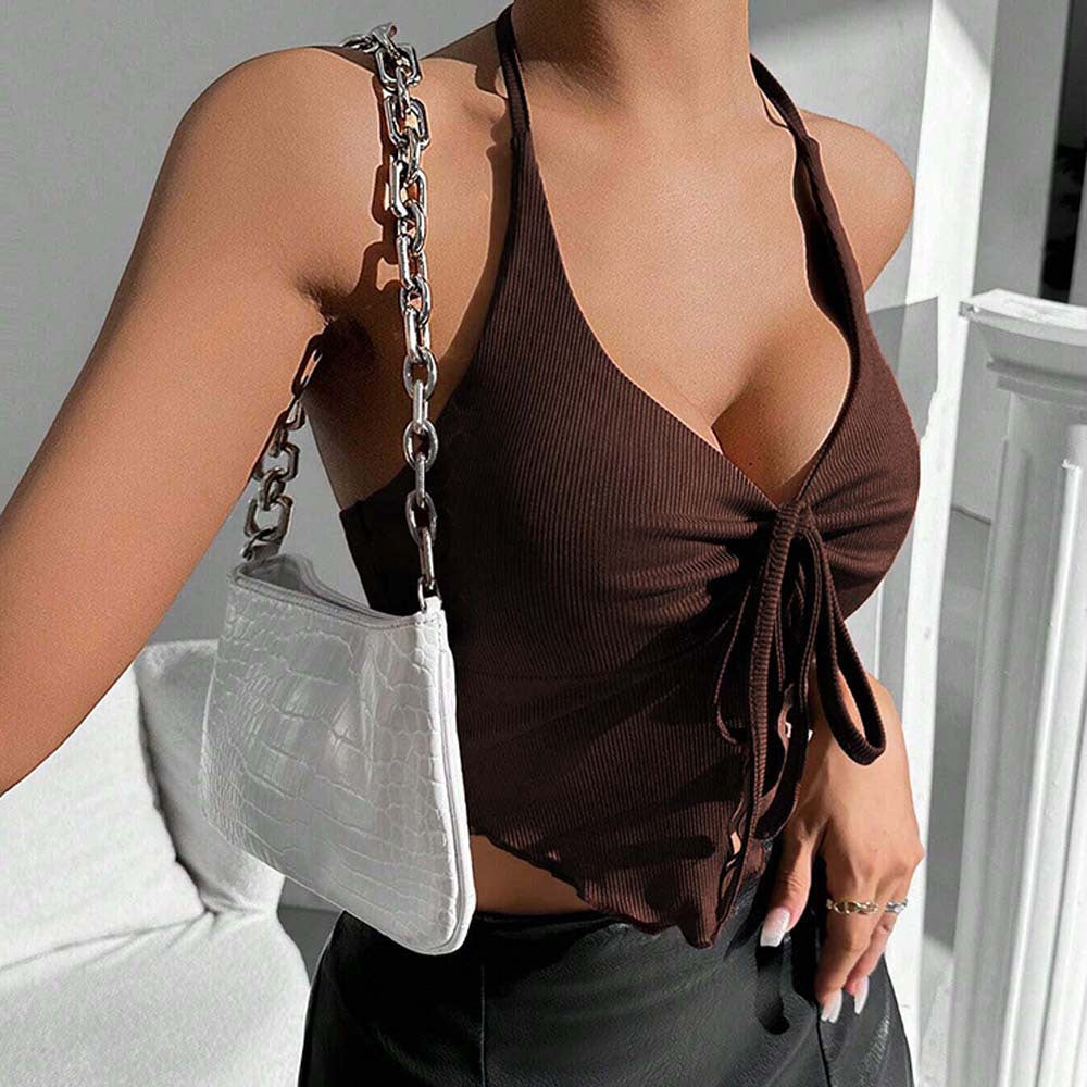 Damen Crop- Raffung Bindeband Norvielle - Norvielle