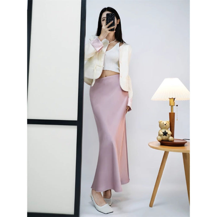 Damen Maxirock aus fließendem Material Weites Design