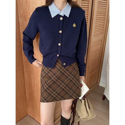 Damen Cardigan mit Kragen und Knöpfen Norvielle - Norvielle