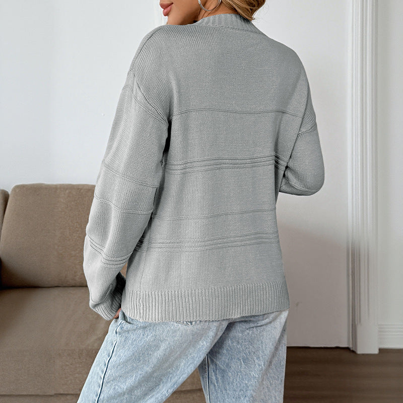 Damen Pullover V-Ausschnitt Offene Schulter Norvielle