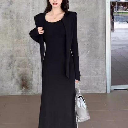 Damen Taillenkleid mit Kordelzug V-Ausschnitt