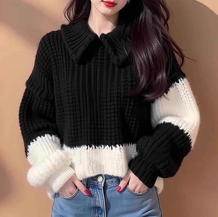 Damen Strickpullover mit Kragen Norvielle
