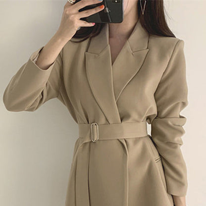 Damen Blazer Mit Taillengürtel Elegantes Design