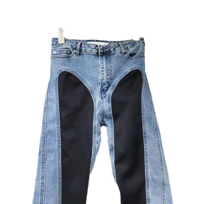 Damen High-Waist Jeans mit Schlitzen Norvielle