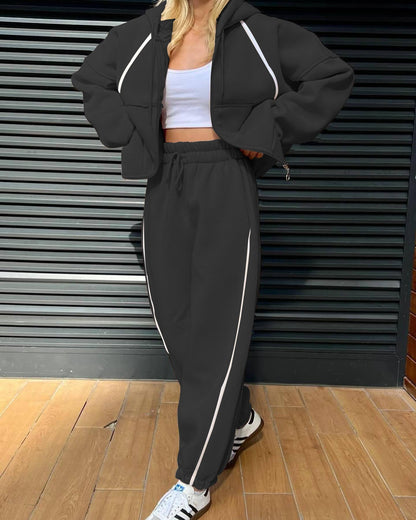 Damen Hoodie Jogginghose Anzug Elastisch Bequem