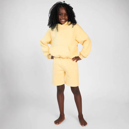 Damen Sportliches Kurzarm-Set mit Kapuze und Shorts