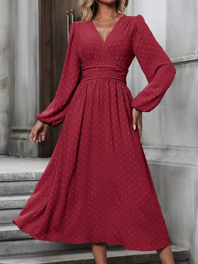 Damen Maxikleid Wickeloptik Elegantes Design Norvielle