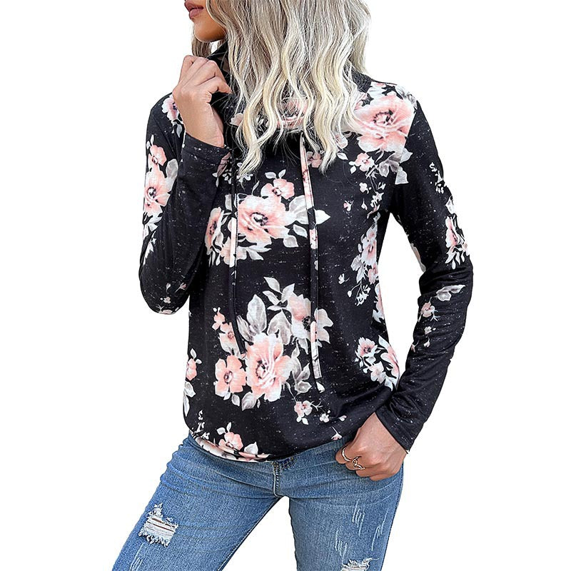 Damen Pullover Floralmuster Hochkragen Norvielle