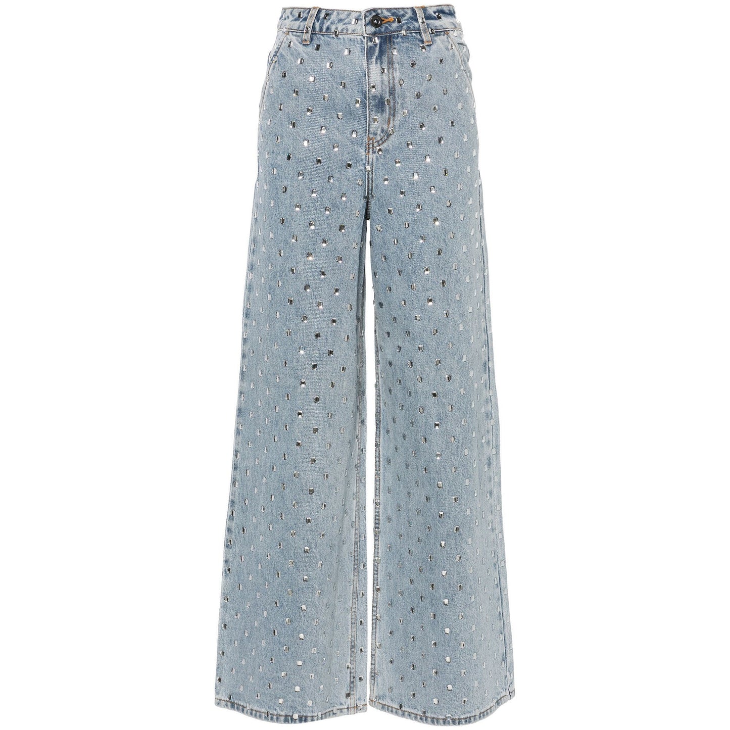 Damen Weite Jeans Glitzernde Applikationen