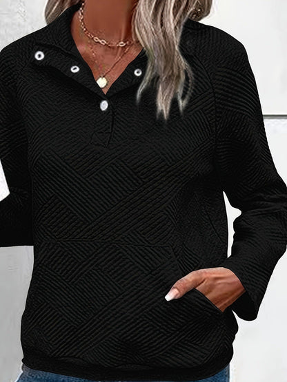 Damen Stepppullover Durchgehender Reißverschluss Praktische Taschen