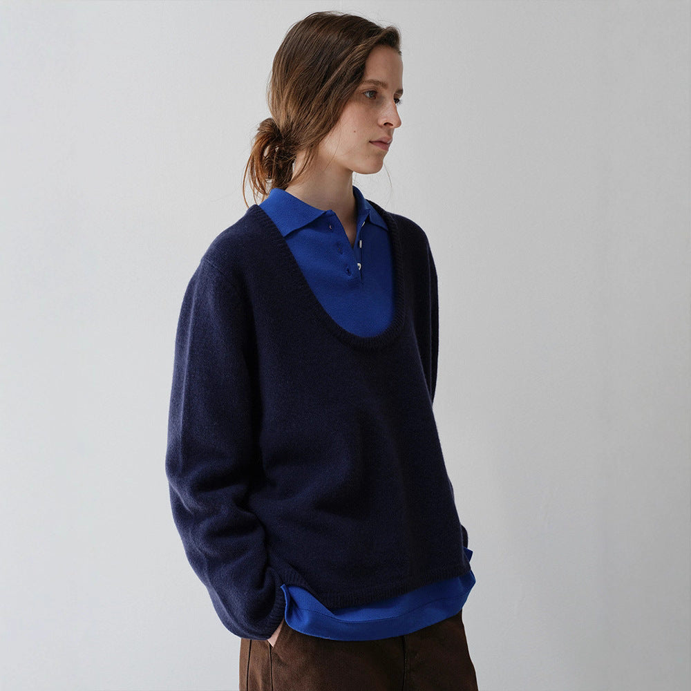 Damen Strickpullover Rundhalsausschnitt Norvielle
