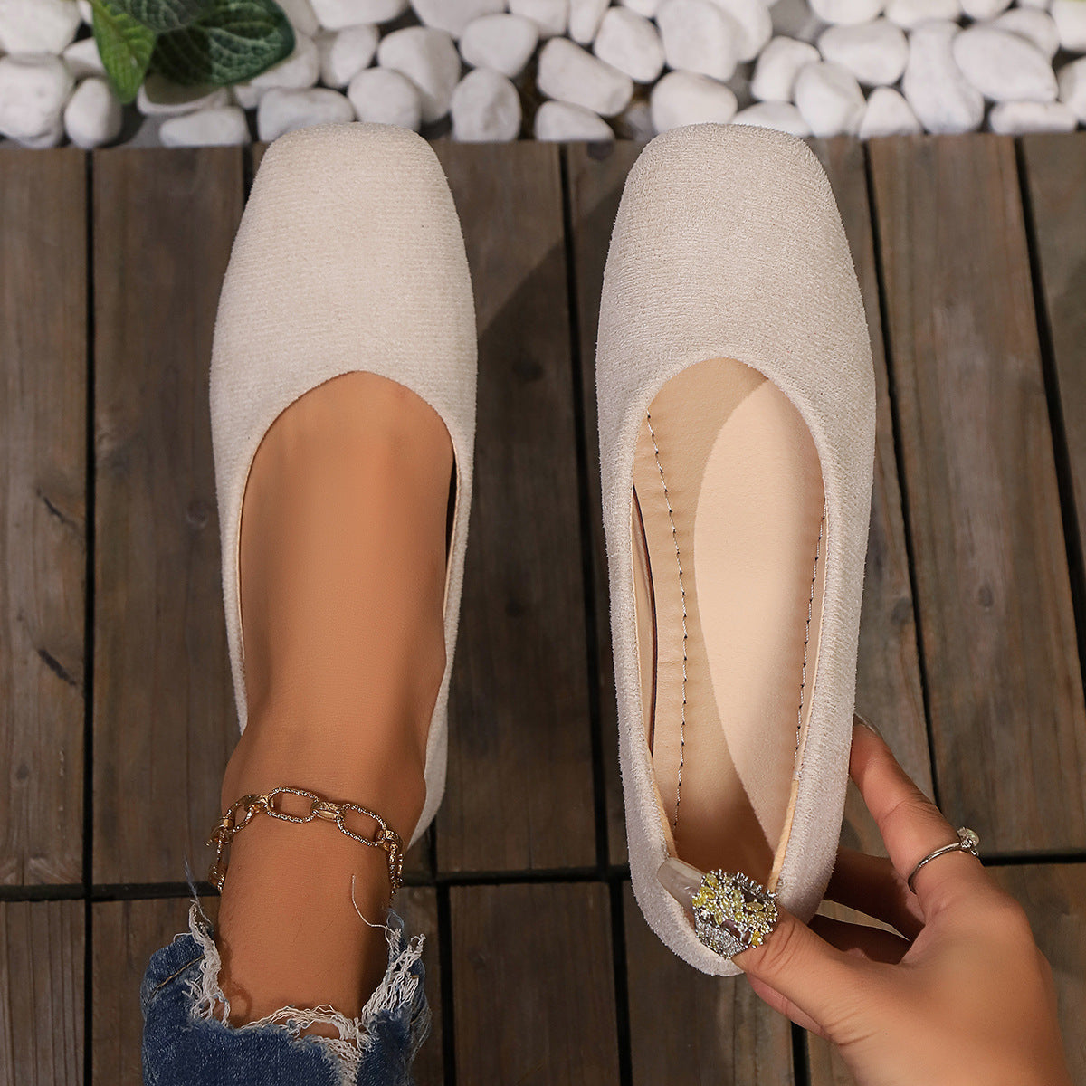 Damen Ballerinas Anatomische Fußbettung Elegantes Design