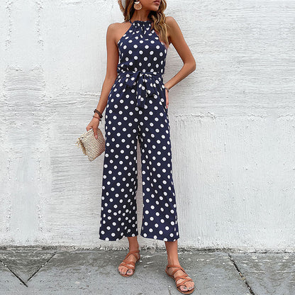 Damen Jumpsuit Modern Punkte Verspielter Gürtel Norvielle