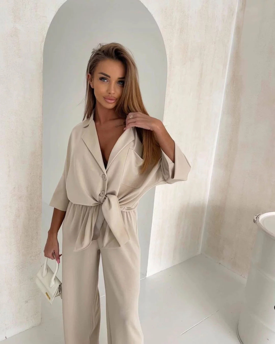 Damen Wickel-Jumpsuit Norvielle mit Knöpfen Elegantes Design