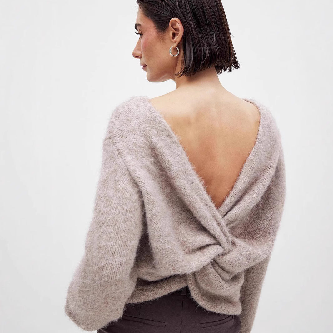 Damen Pullover Raffinierte Rückenschnürung Norvielle - Norvielle