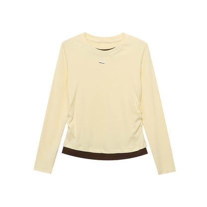 Damen Langarmshirt Feine Rippstruktur Breites Bündchen Norvielle