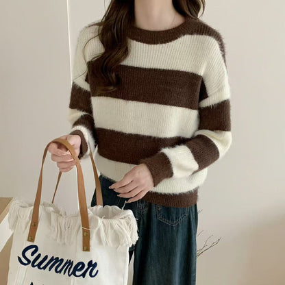 Damen Kuschelpullover Gestreift Norvielle - Norvielle
