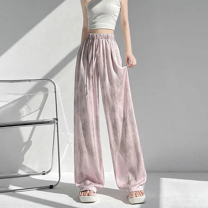 Damen Palazzo-Hose Leicht Atmungsaktiv Elastischer Bund
