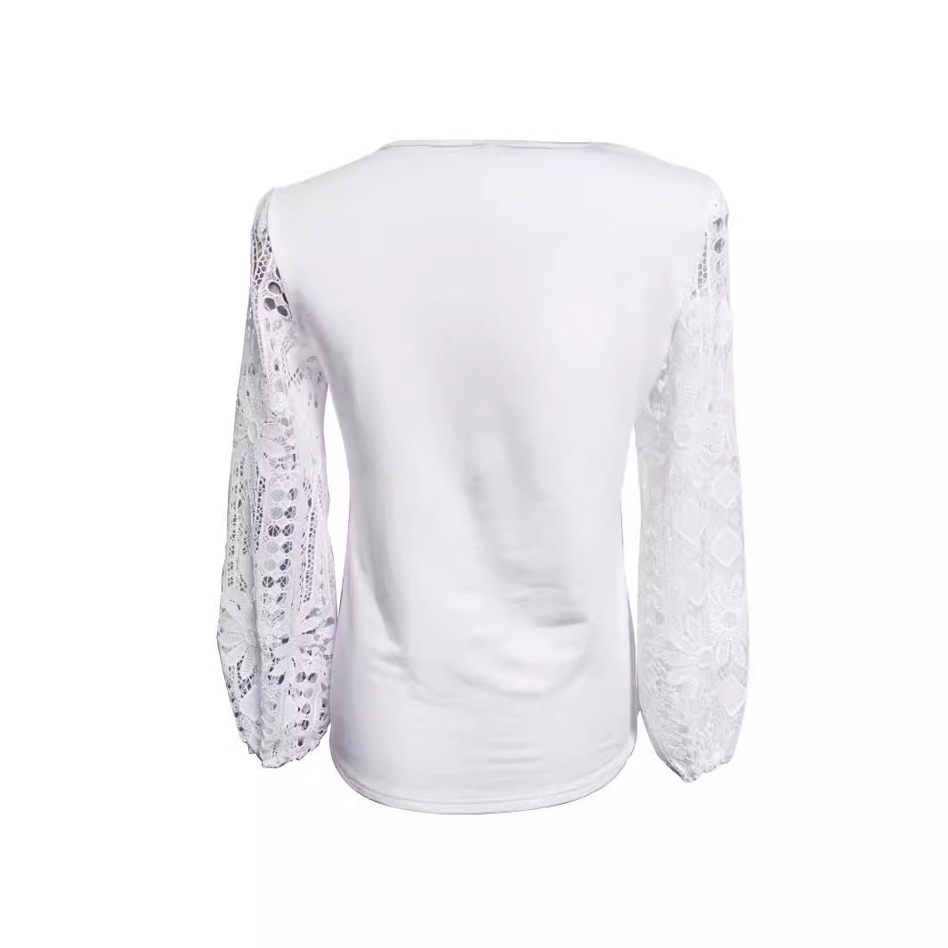 Damen Bluse Spitzeneinsätze Eleganter Schnitt Norvielle
