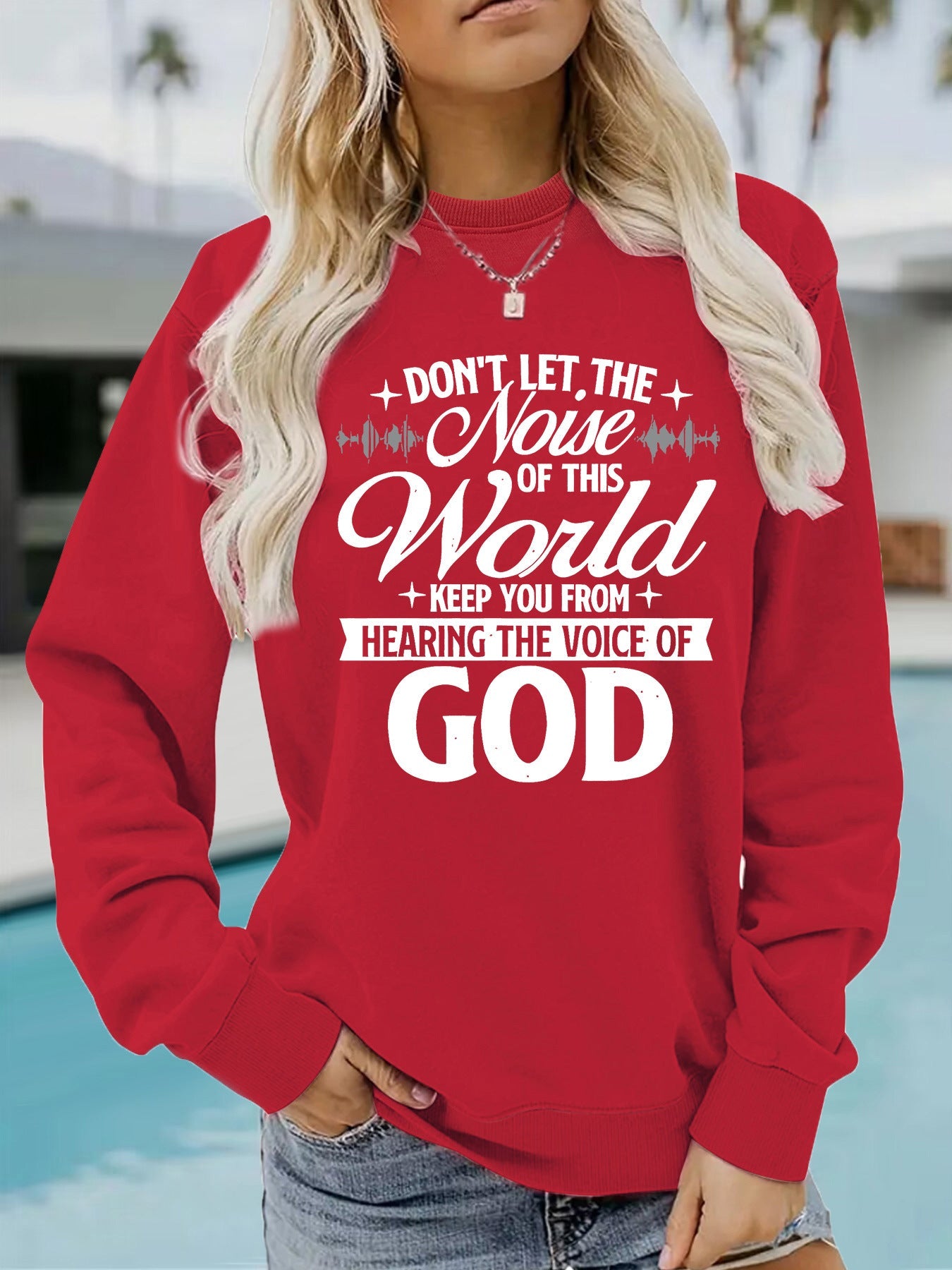 Damen Sweatshirt Bequem Inspirierender Aufdruck Norvielle