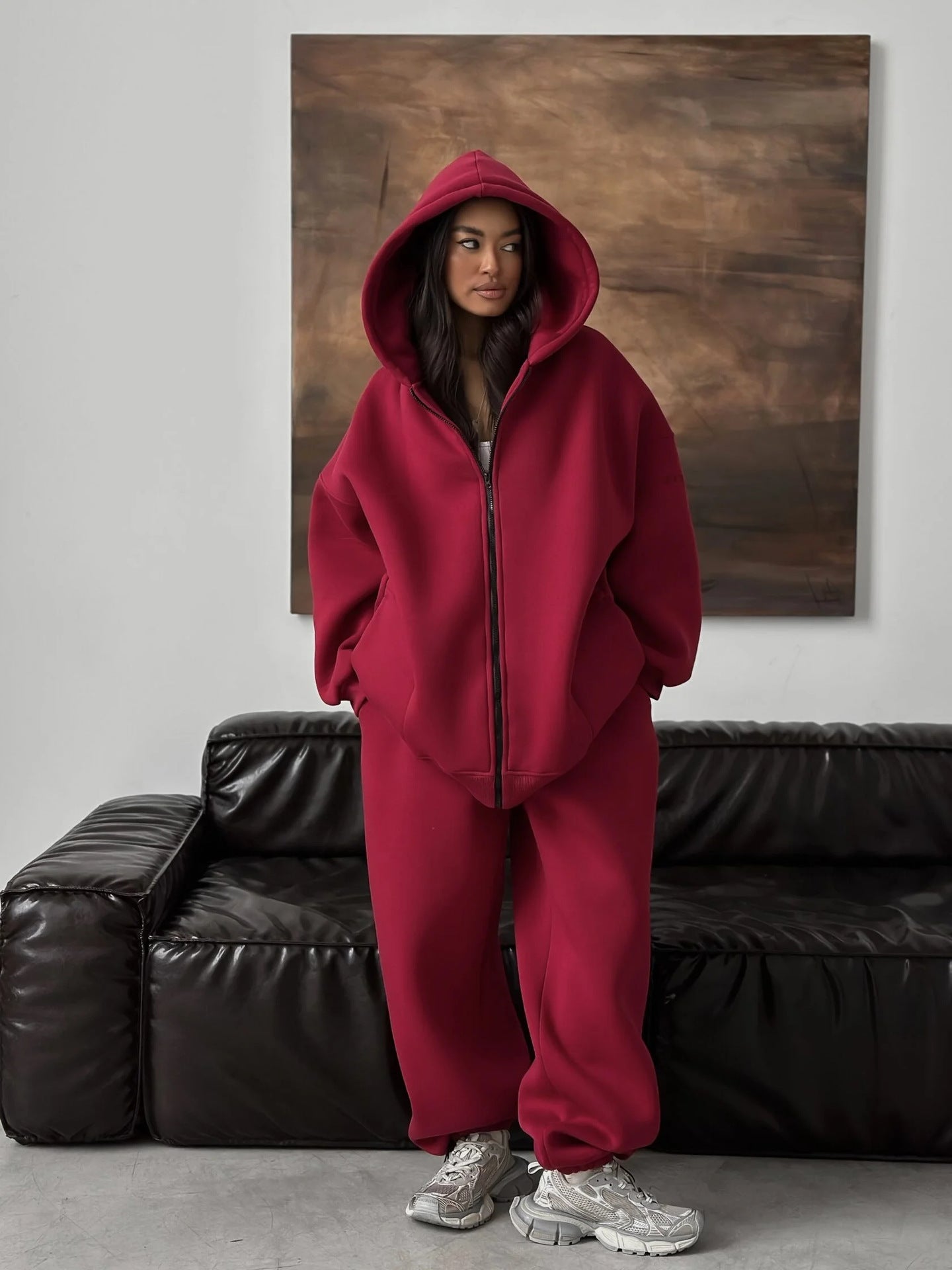 Damen Hoodie Jogginghose Kombination Norvielle