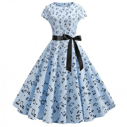 Damen Rockabilly Kleid Notenprint Norvielle
