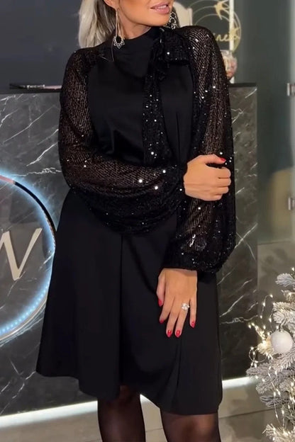 Damen Cocktailkleid Paillettenbesatz Festlicher Schnitt Norvielle