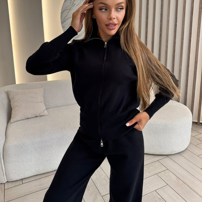 Damen Sportanzug Hoodie Hose Elastischer Bund