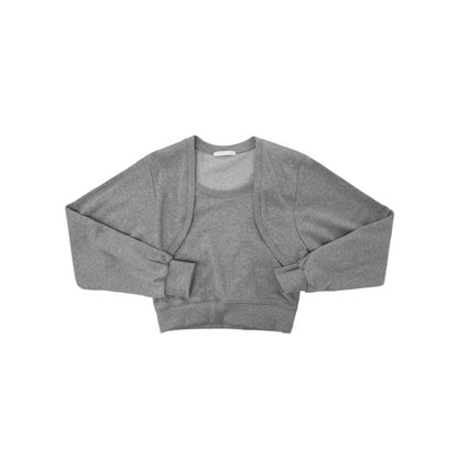 Damen Cropped Sweatjacke Weich Ärmel Norvielle