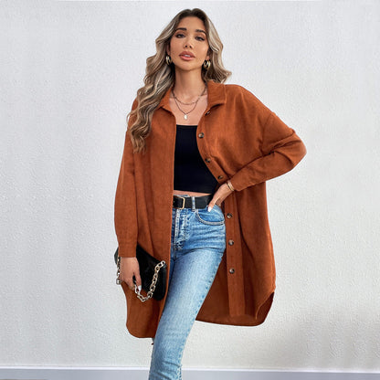 Damen Cordjacke Langarm Weich Norvielle