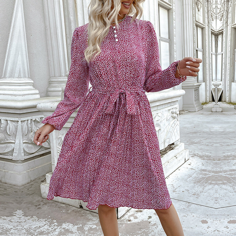 Damen Wickelkleid Blumenmuster Rüschendetails Elastisch