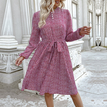 Damen Wickelkleid Blumenmuster Rüschendetails Elastisch