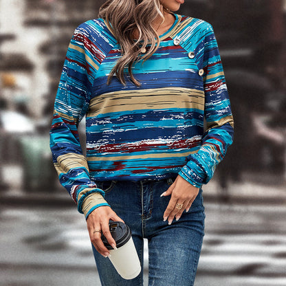 Damen Langarm-Pullover Gemustert mit Knopfdetails Norvielle - Norvielle