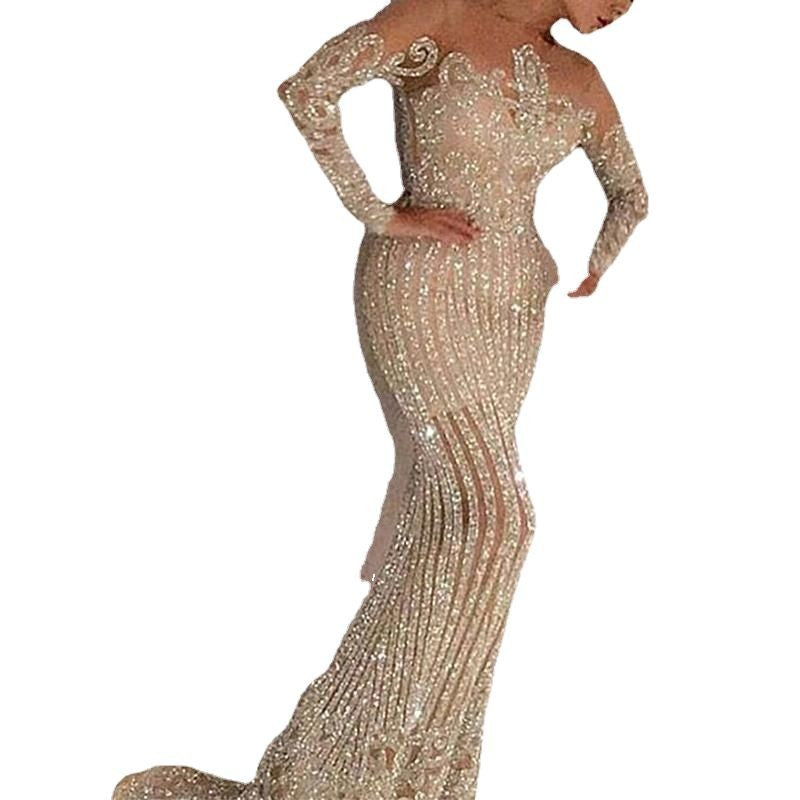 Damen Abendkleid Norvielle Glitzerpailletten Schmal