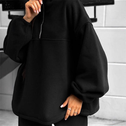 Damen Fleece-Jogginganzug Hochkragen Norvielle