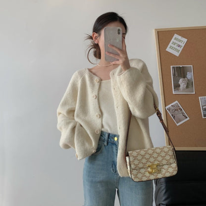 Damen Cardigan Weit Norvielle Baumwolle Beige