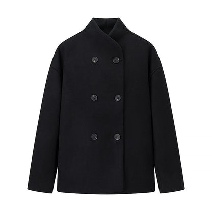Damen Wolljacke Doppelt Geknöpft Norvielle