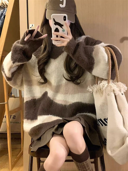 Damen Oversized-Pullover Kuschelig Modern Farbverlauf Norvielle