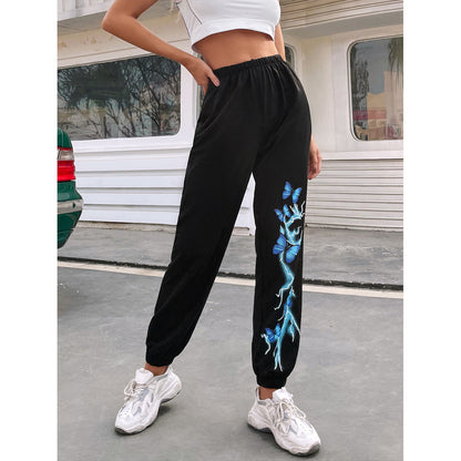 Damen Jogginghose Bunt Schmetterlings-Blitz-Design Baumwolle - Norvielle